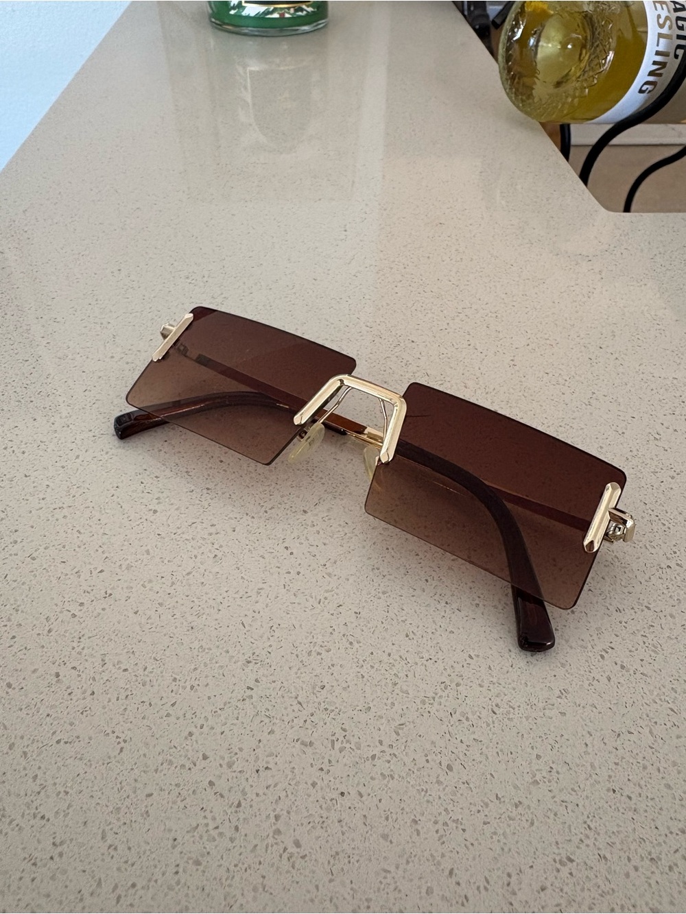 Brown Tinted Gold Sunglasses